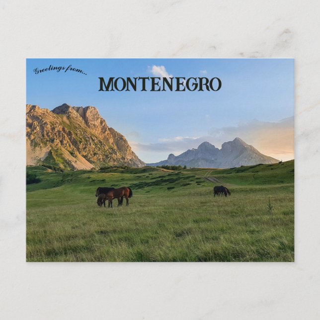 Sonnenuntergang im Komovi-Gebirge Montenegro Postkarte (Vorderseite)