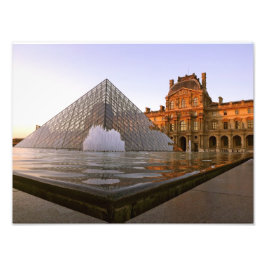 Sonnenuntergang im Louvre Museum, Paris, Frankreic Fotodruck
