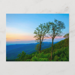 Sonnenuntergang im Nationalpark von Shenandoah Postkarte