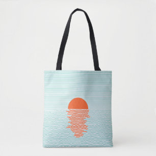 Sonnenuntergang im Ozean - gestreifter Hintergrund Tasche