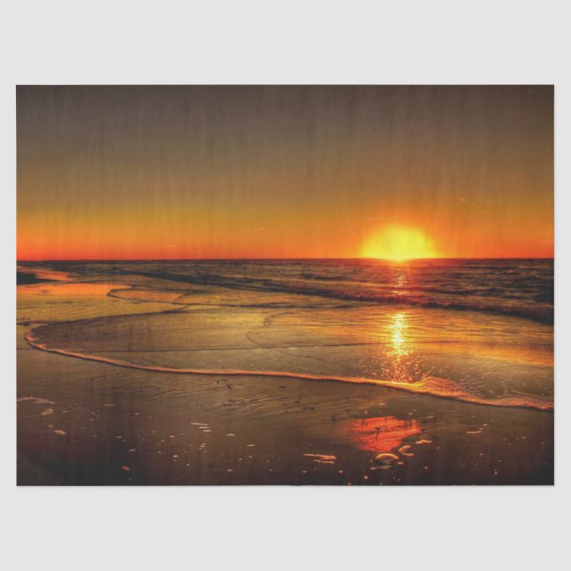 Sonnenuntergang im Ozean Schönes Hintergrundbild Seidenpapier (Vorderseite)