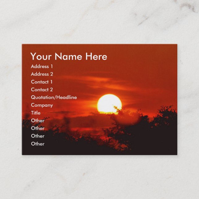 Sonnenuntergang im Paradies Visitenkarte (Vorderseite)