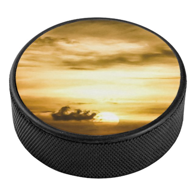 Sonnenuntergang im Pazifik Eishockey Puck (3/4)
