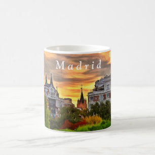 Sonnenuntergang im Retiro Park in Madrid Kaffeetasse