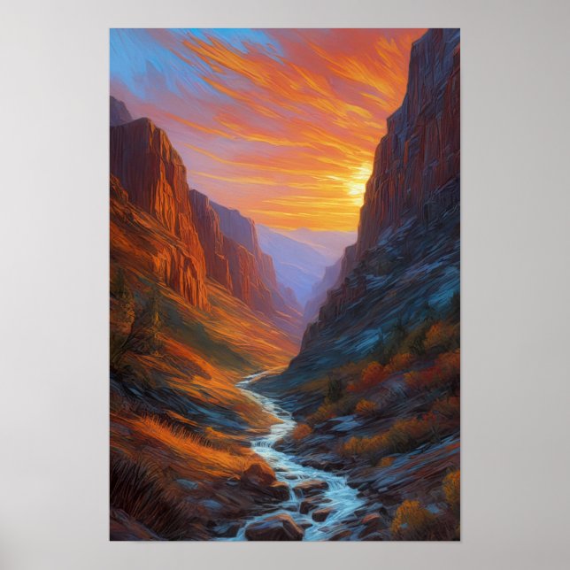 Sonnenuntergang im Rocky Canyon Poster (Vorne)