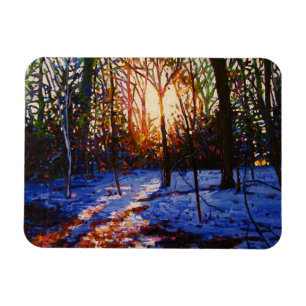 Sonnenuntergang im Schnee 2010 Magnet