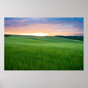 Sonnenuntergang im Toskana-Plakatdruck Poster