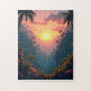 Sonnenuntergang im tropischen Dschungel