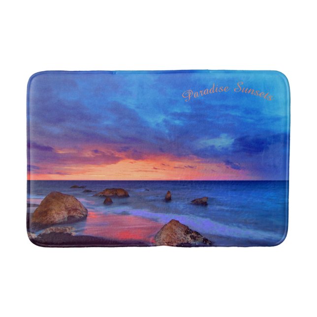 Sonnenuntergang im tropischen Meer Badematte (Vorderseite)