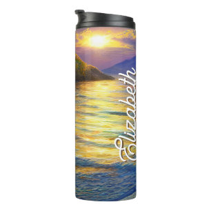 Sonnenuntergang im tropischen Meer Thermosbecher