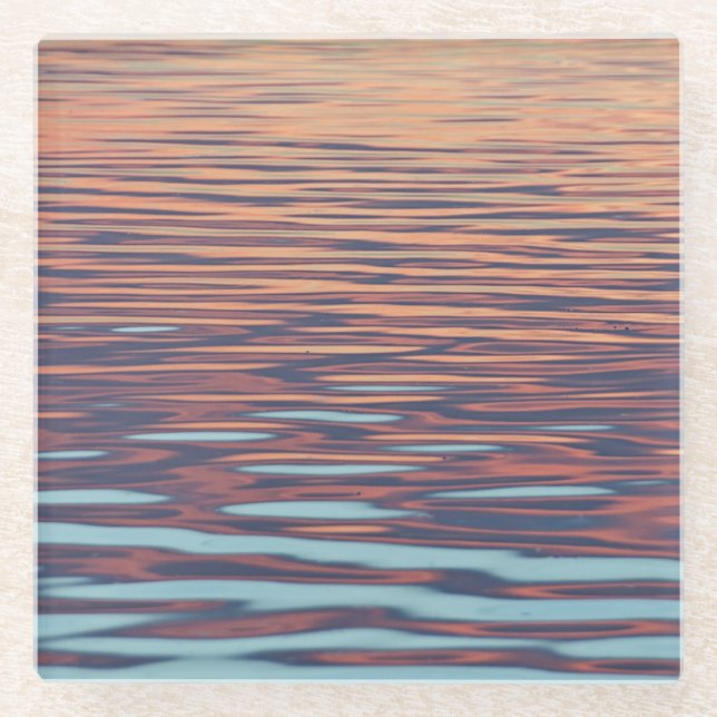 Sonnenuntergang im Wasser Glasuntersetzer (Vorderseite)