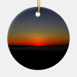 Sonnenuntergang im Wasser Keramik Ornament
