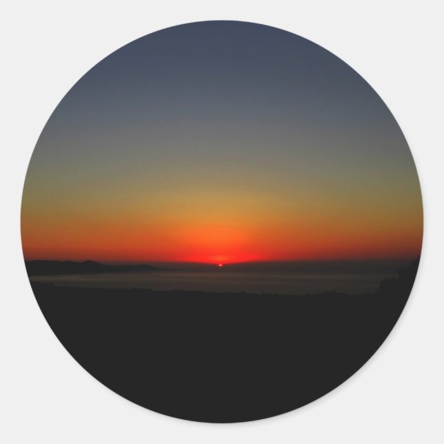 Sonnenuntergang im Wasser Runder Aufkleber (Vorderseite)