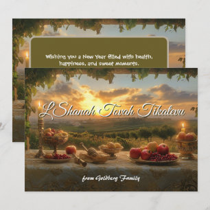 Sonnenuntergang im Weingarten Rosh Hashanah Card Einladung