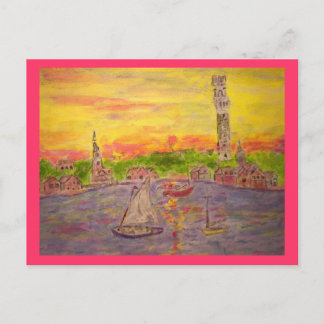 Sonnenuntergang im Weltfrieden der Provinz Postkarte