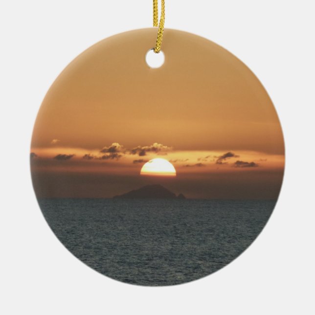 Sonnenuntergang in Antigua I Seascape Fotografy Keramikornament (Vorne)
