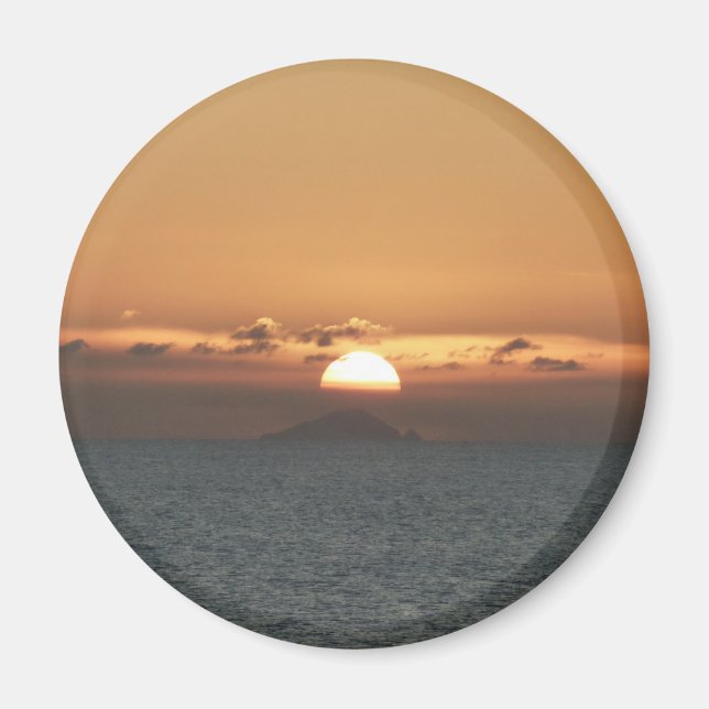 Sonnenuntergang in Antigua I Seascape Fotografy Magnet (Vorne)