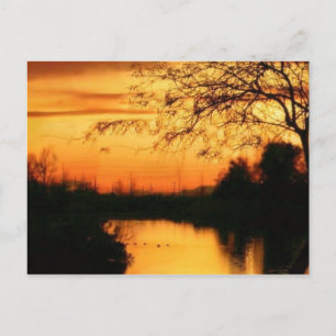 Sonnenuntergang in az auf orangefarbener und schwa postkarte
