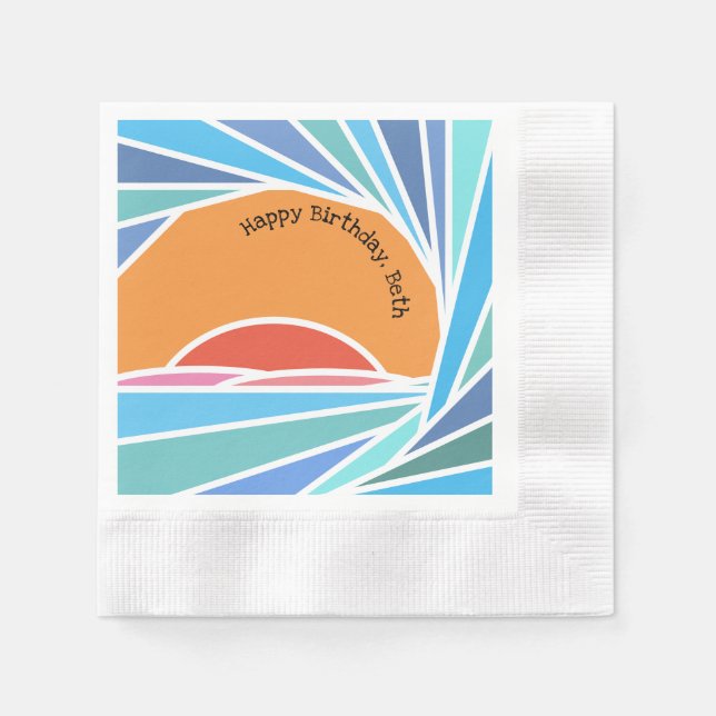 Sonnenuntergang in Barrel Wave Serviette (Vorderseite)