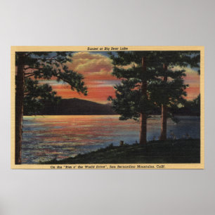 Sonnenuntergang in Big Bear See Poster