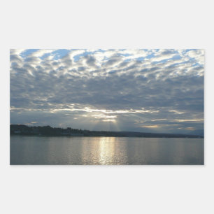 Sonnenuntergang in British Columbia Canadian Seasc Rechteckiger Aufkleber