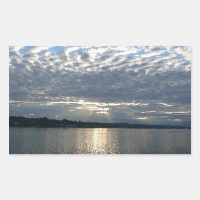 Sonnenuntergang in British Columbia Canadian Seasc Rechteckiger Aufkleber (Vorderseite)