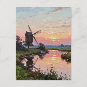 Sonnenuntergang in Broads England Reisen Postkarte