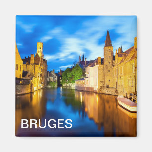Sonnenuntergang in Brügge. Belgien Magnet