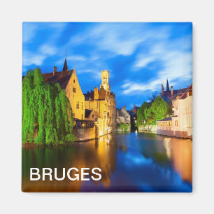 Sonnenuntergang in Brügge. Belgien Magnet