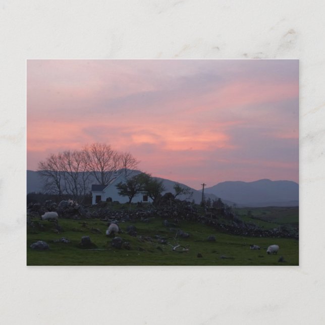 Sonnenuntergang in Connemara Landkreis Galway Irla Postkarte (Vorderseite)