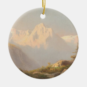 Sonnenuntergang in den Bergen - Carl Lafite Keramik Ornament