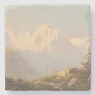 Sonnenuntergang in den Bergen - Carl Lafite Steinuntersetzer