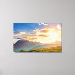 Sonnenuntergang in den Bergen Leinwanddruck