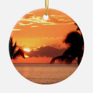 Sonnenuntergang in den Tropen Maui Keramik Ornament