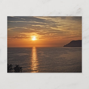 Sonnenuntergang in der Cinque Terre, Italienische  Postkarte