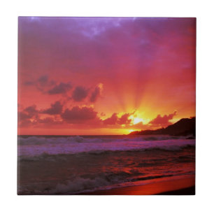 Sonnenuntergang in der Insel Fliese