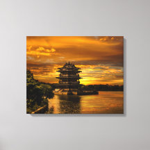 Sonnenuntergang in der Nähe von Yixing-Leinwand