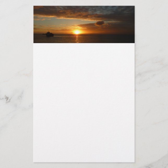 Sonnenuntergang in der tropischen Seenlandschaft S Briefpapier (Vorderseite)