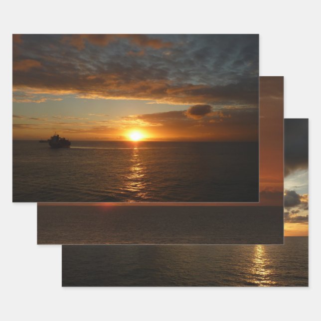 Sonnenuntergang in der tropischen Seenlandschaft S Geschenkpapier Set (Set)
