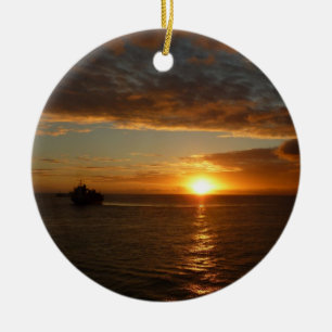 Sonnenuntergang in der tropischen Seenlandschaft S Keramikornament