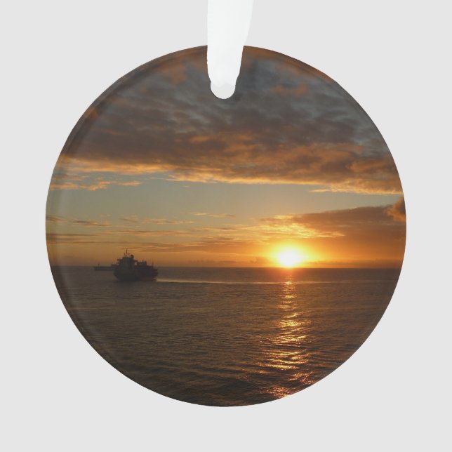 Sonnenuntergang in der tropischen Seenlandschaft S Ornament (Vorderseite)