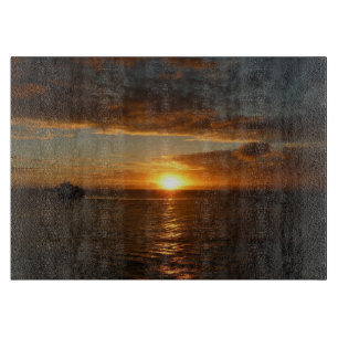 Sonnenuntergang in der tropischen Seenlandschaft S Schneidebrett