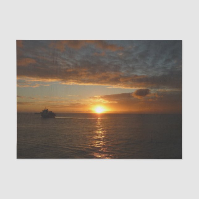 Sonnenuntergang in der tropischen Seenlandschaft S Seidenpapier (Vorderseite)