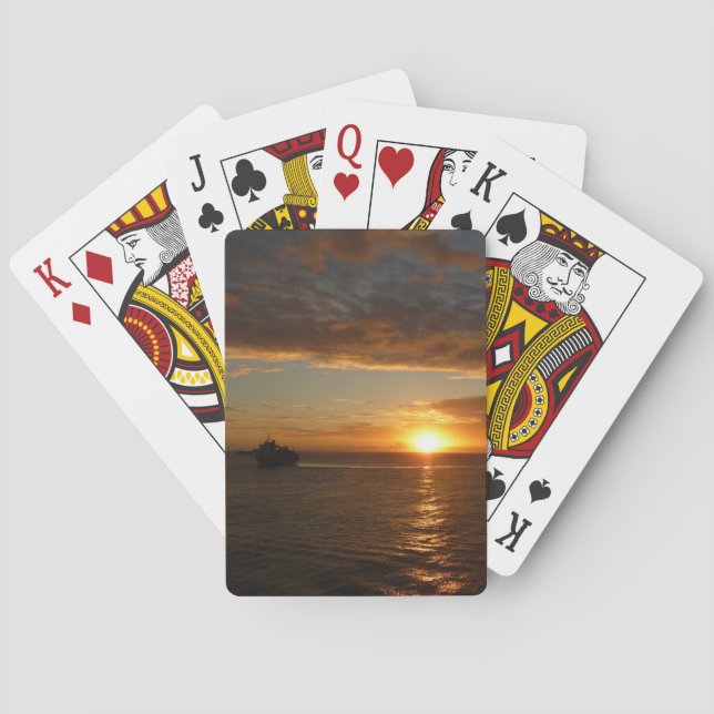 Sonnenuntergang in der tropischen Seenlandschaft S Spielkarten (Rückseite)