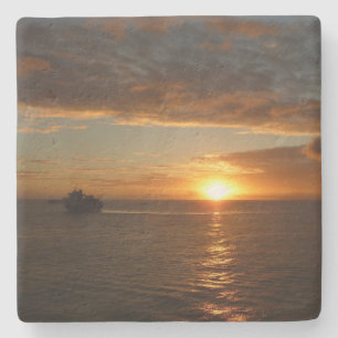 Sonnenuntergang in der tropischen Seenlandschaft S Steinuntersetzer