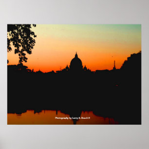Sonnenuntergang in der Vatikanstadt Poster