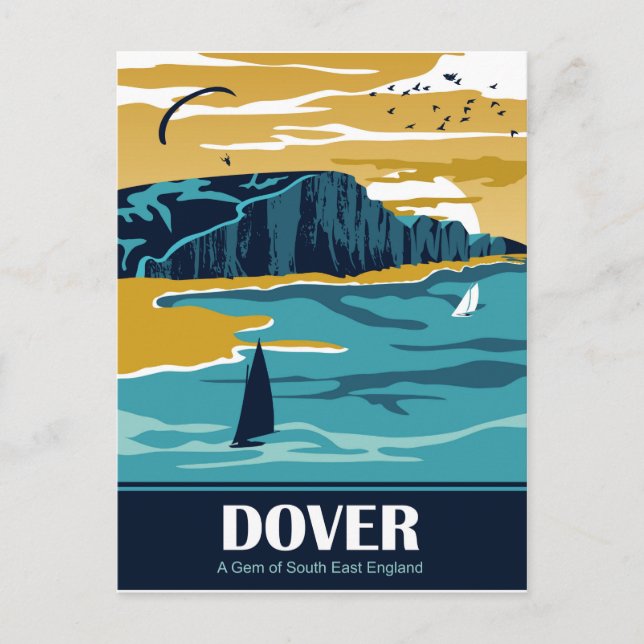 Sonnenuntergang in Dover, England Postkarte (Vorderseite)