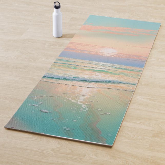 Sonnenuntergang in einer ruhigen Strandlandschaft Yogamatte (Beispiel)