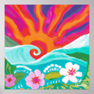Sonnenuntergang in Fushia-Poster und zum Download Poster