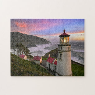 Sonnenuntergang in Heceta Head Lighthouse an der O
